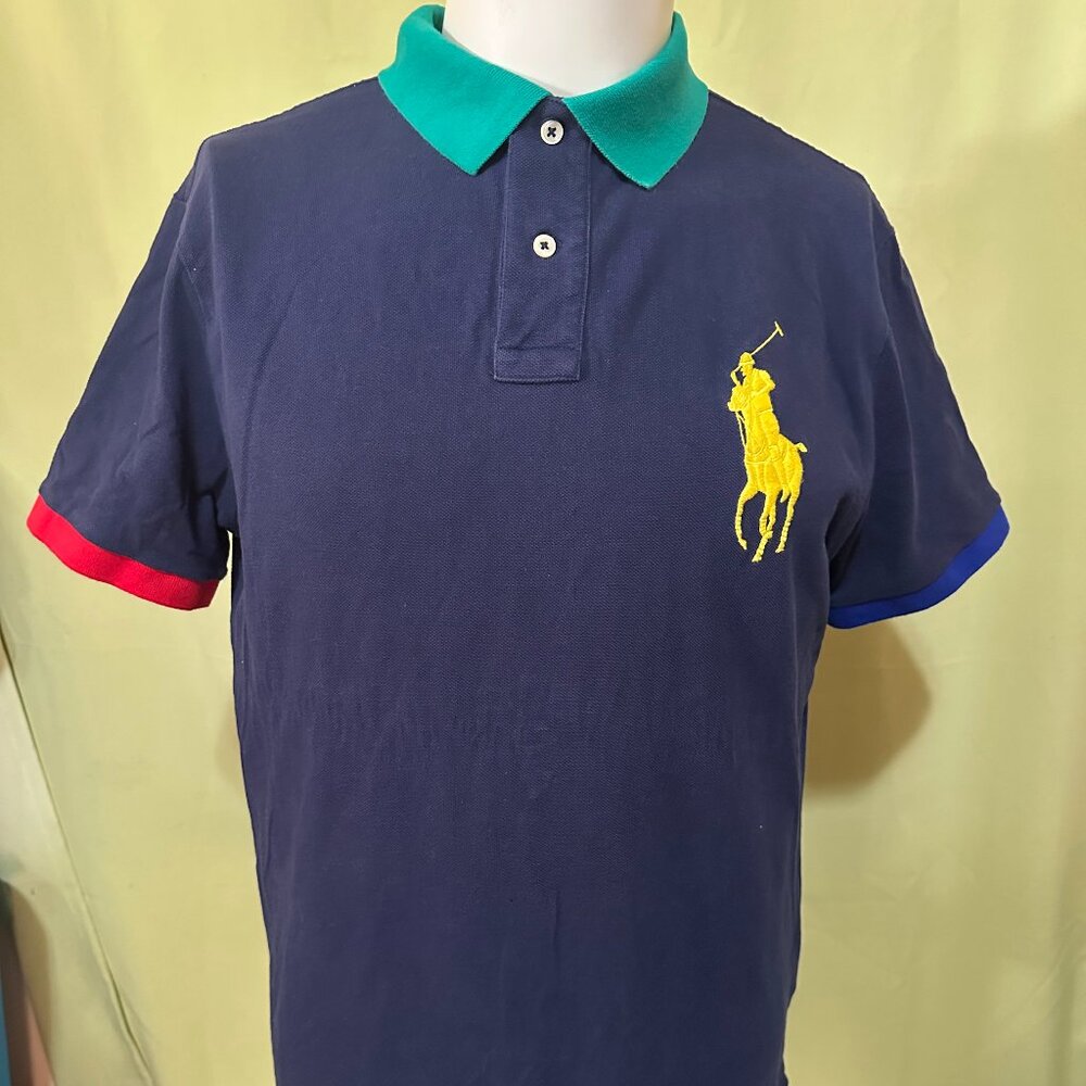 Ralph Lauren Custom Slim Fit Big Pony Multi Color Men's Polo Shirt Large